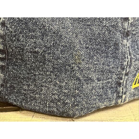 Vtg Imperial Headwear Official Rock Gear Denim & Leather Stitched Hat Strapback - Picture 5 of 10